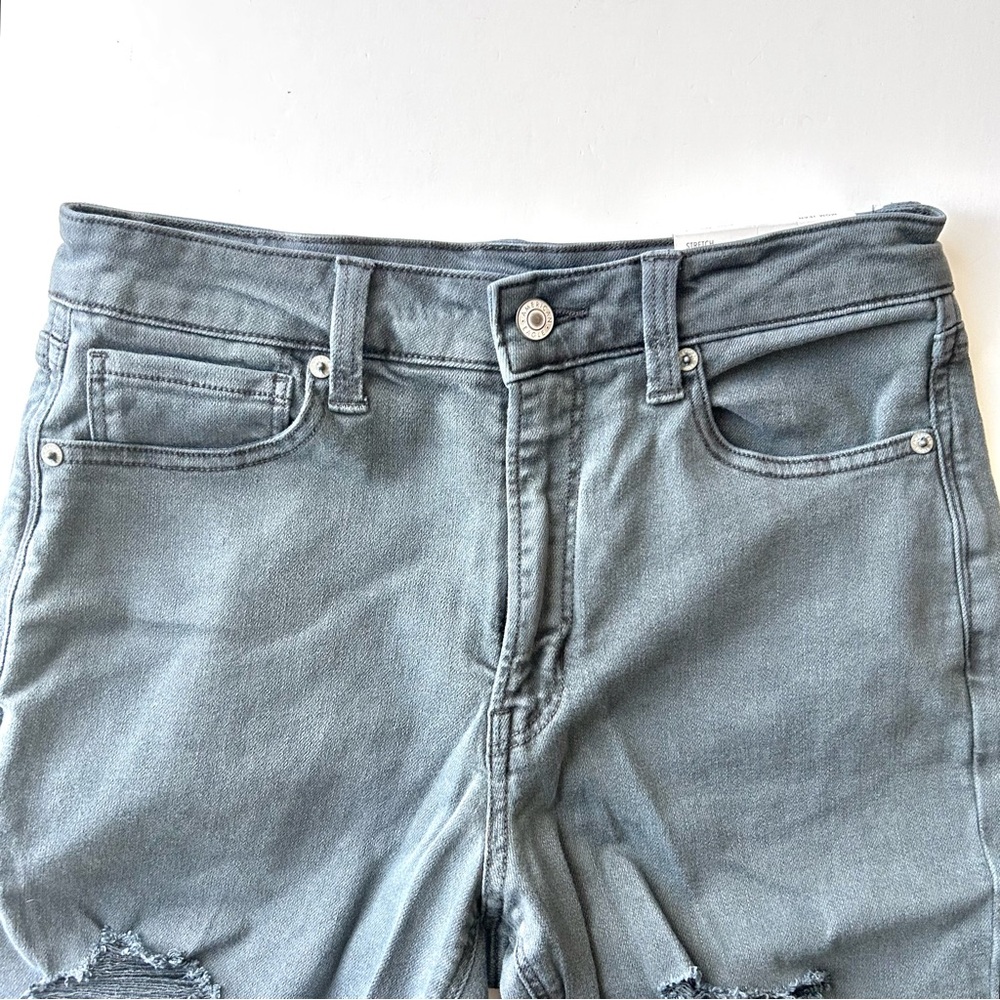 🍒(A464) NWT American Eagle Mom Jean Stretch. Dark Gray. Size: 6/28W Short - Picture 13 of 13